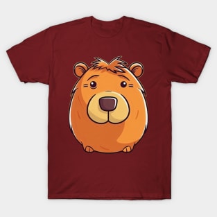 Cartoon illustration of small orange capybara T-Shirt